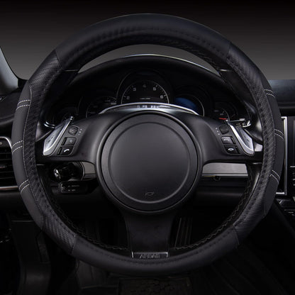 Custom-Fit Leather Steering Wheel Cover