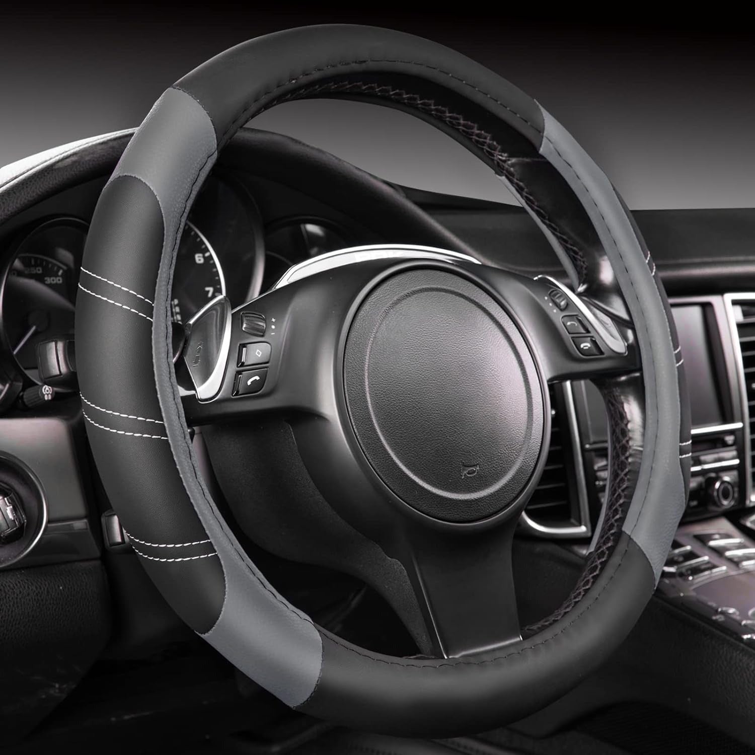 Custom-Fit Leather Steering Wheel Cover