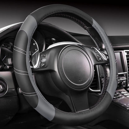 Custom-Fit Leather Steering Wheel Cover