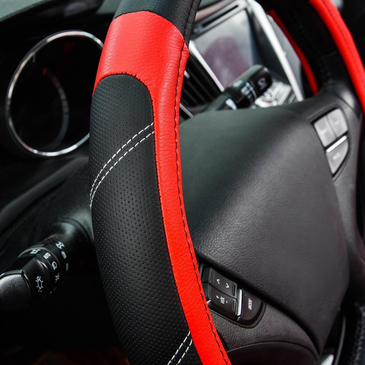 Custom-Fit Leather Steering Wheel Cover