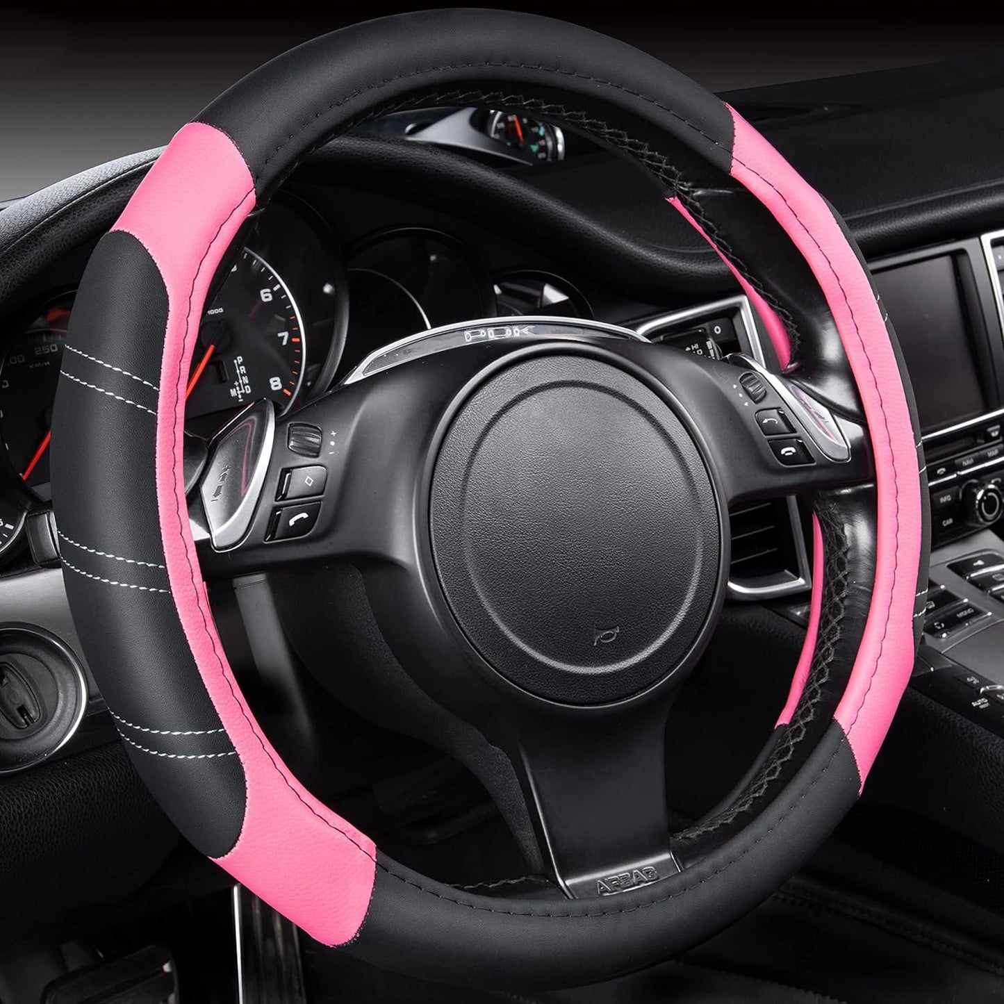 Custom-Fit Leather Steering Wheel Cover