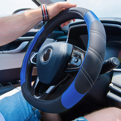 Custom-Fit Leather Steering Wheel Cover