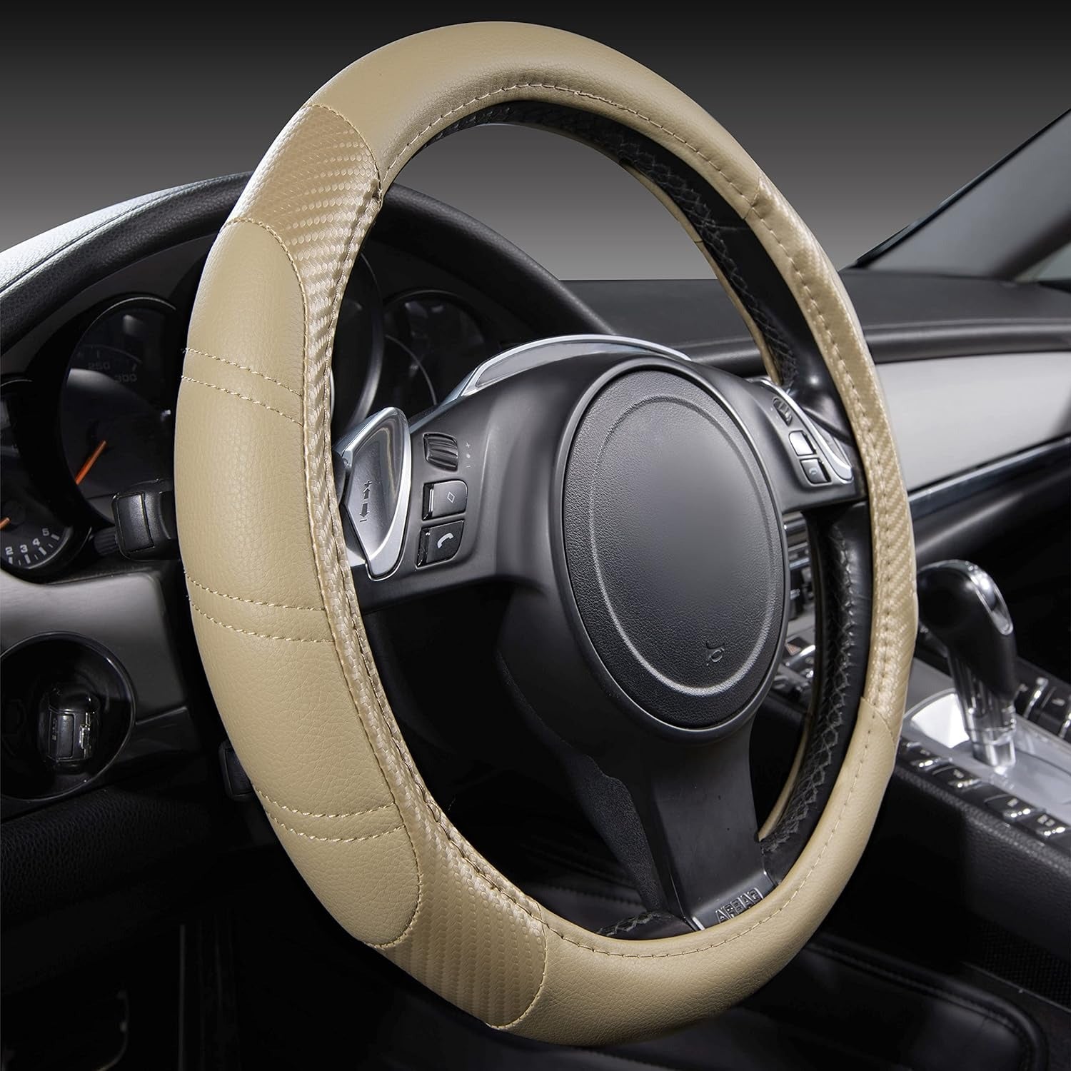 Custom-Fit Leather Steering Wheel Cover
