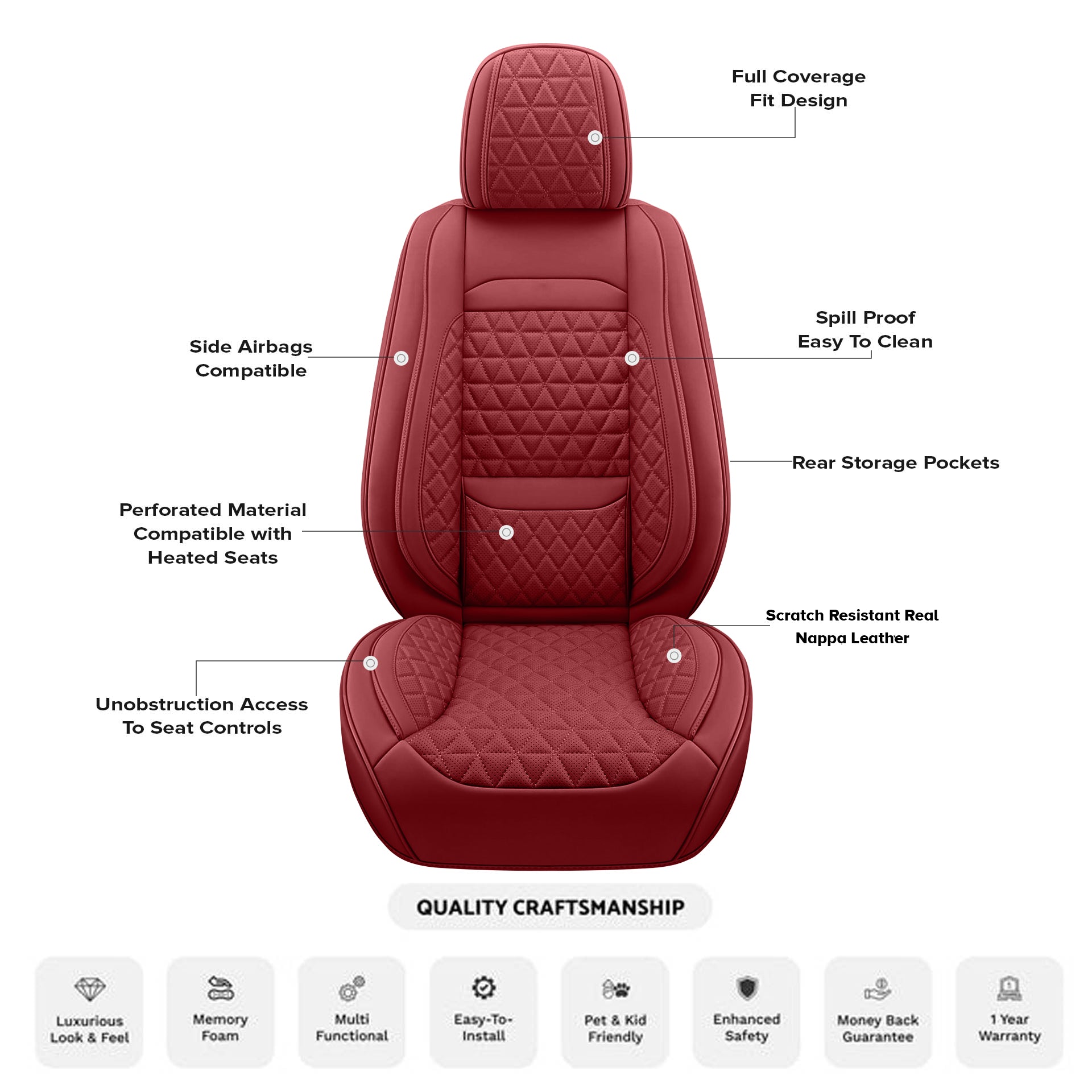 Wine Grandeur Seat Cover