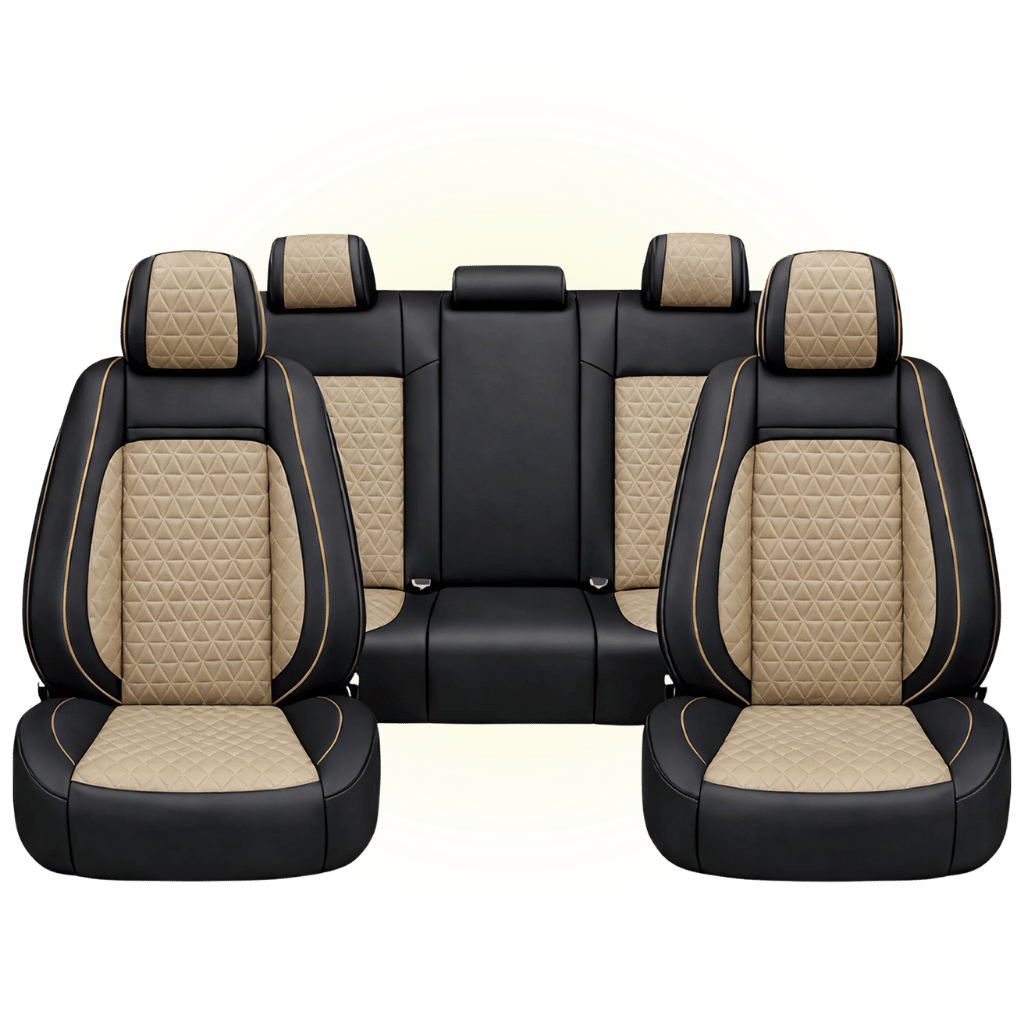 Black & Beige Custom Seat Cover