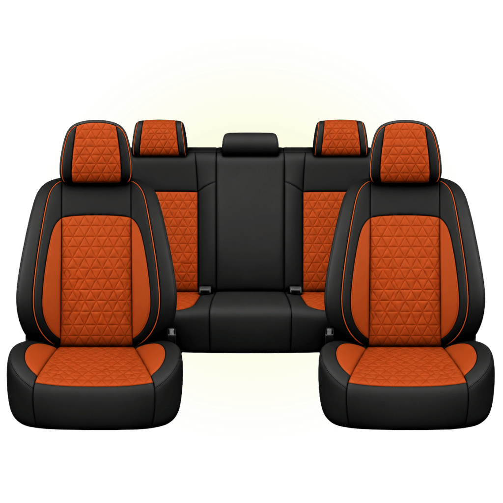 Black & Dark Orange Custom Seat Cover