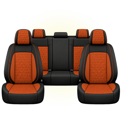 Black & Dark Orange Custom Seat Cover