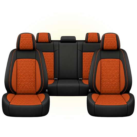 Black & Dark Orange Custom Seat Cover