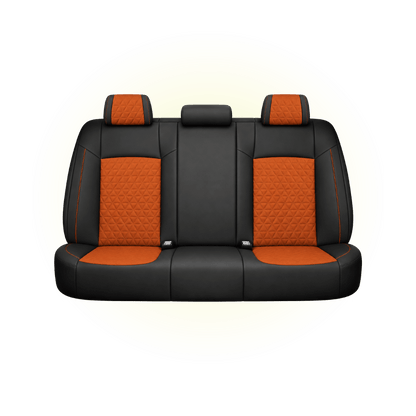 Black & Dark Orange Custom Seat Cover