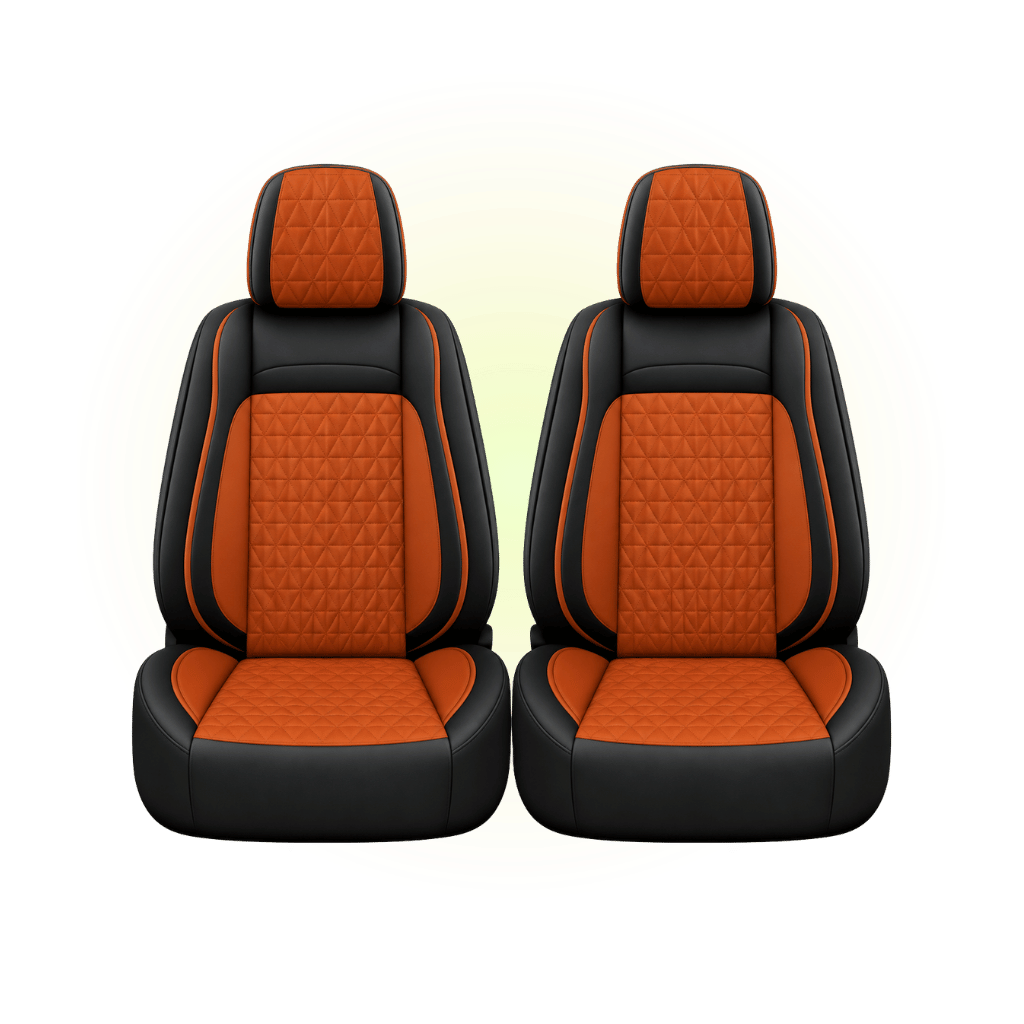 Black & Dark Orange Custom Seat Cover