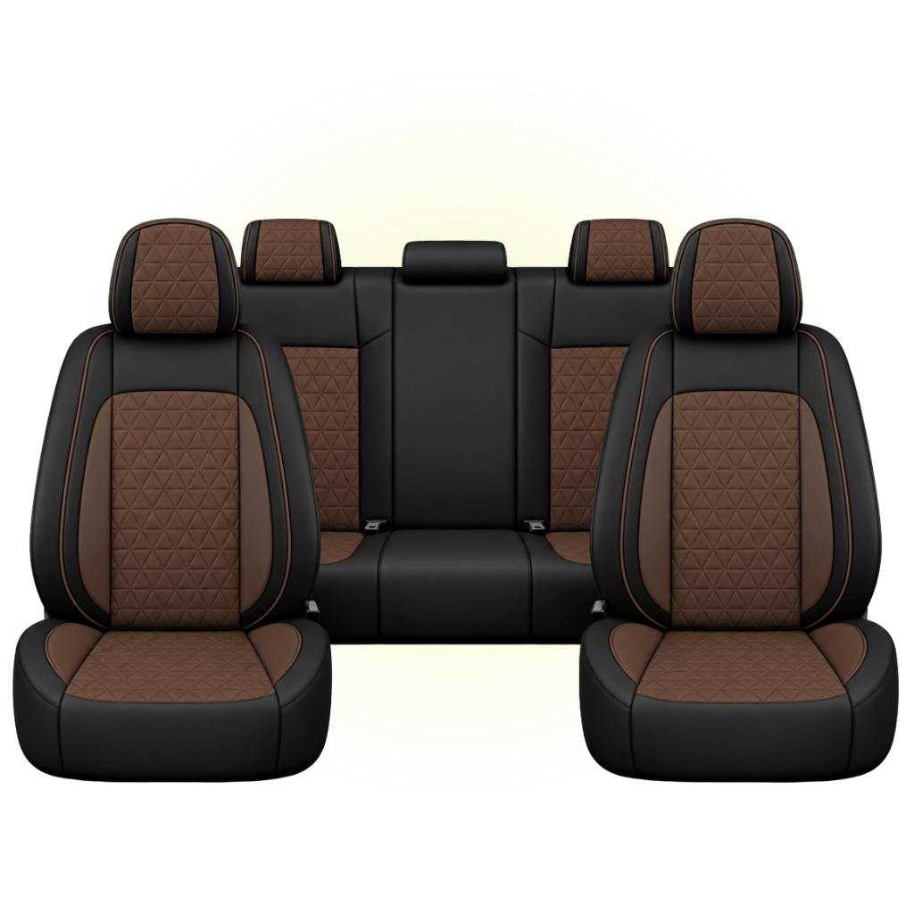 Black & Dark Saddle Brown Custom Seat Cover