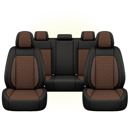 Black & Dark Saddle Brown Custom Seat Cover