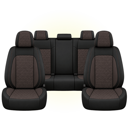 Black & Espresso Brown Custom Seat Cover