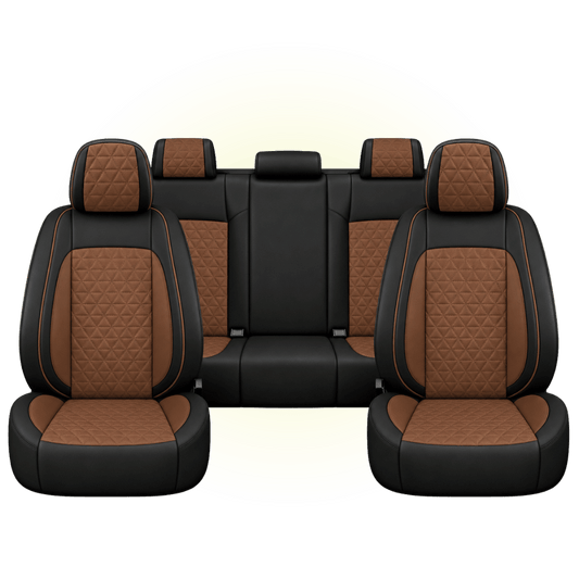 Black & Saddle Brown Custom Seat Cover