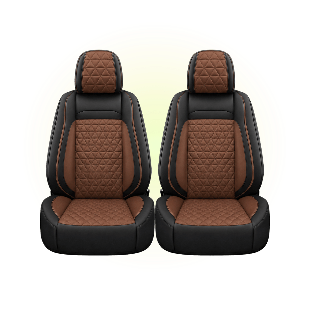 Black & Saddle Brown Custom Seat Cover