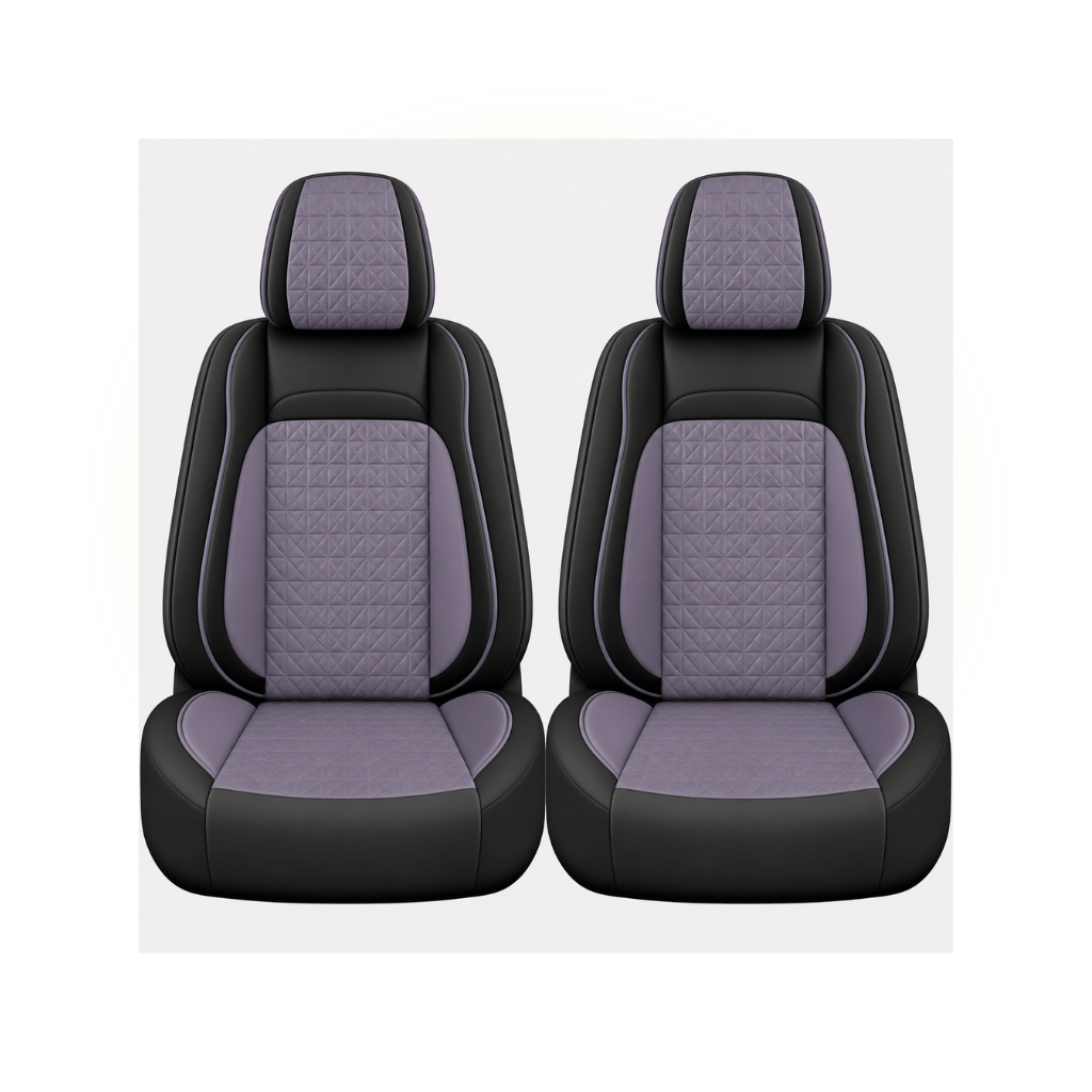 Black & Soft Plum Custom Seat Cover