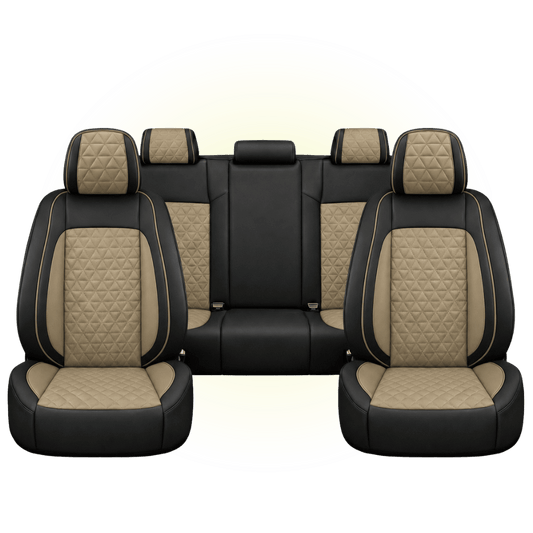 Black & Warm Khaki Custom Seat Cover