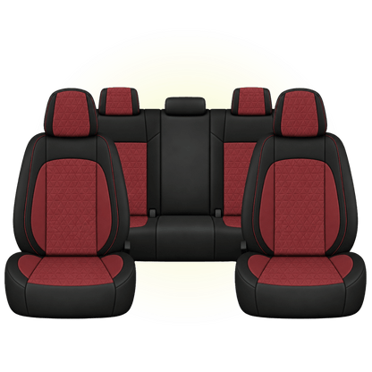 Black & Wine Red Custom Seat Cover