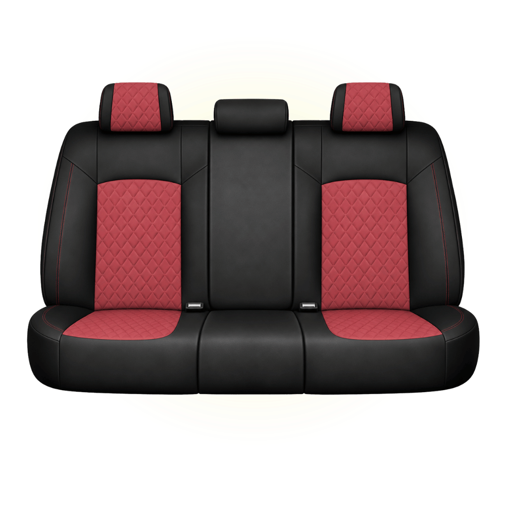 Black & Wine Red Custom Seat Cover