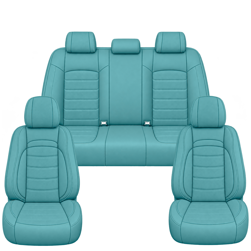 Aqua Blue Basic custom seat covers, full set