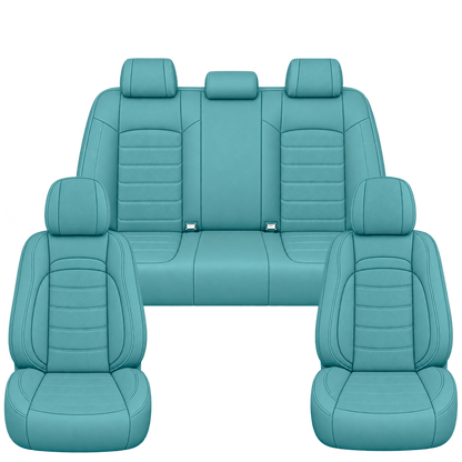 Aqua Blue Basic custom seat covers, full set