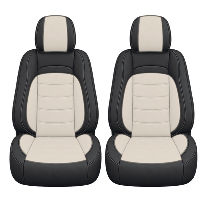 Black & Beige Basic custom seat covers, fronts