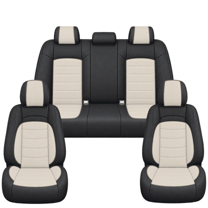 Black & Beige Basic custom seat covers, full set