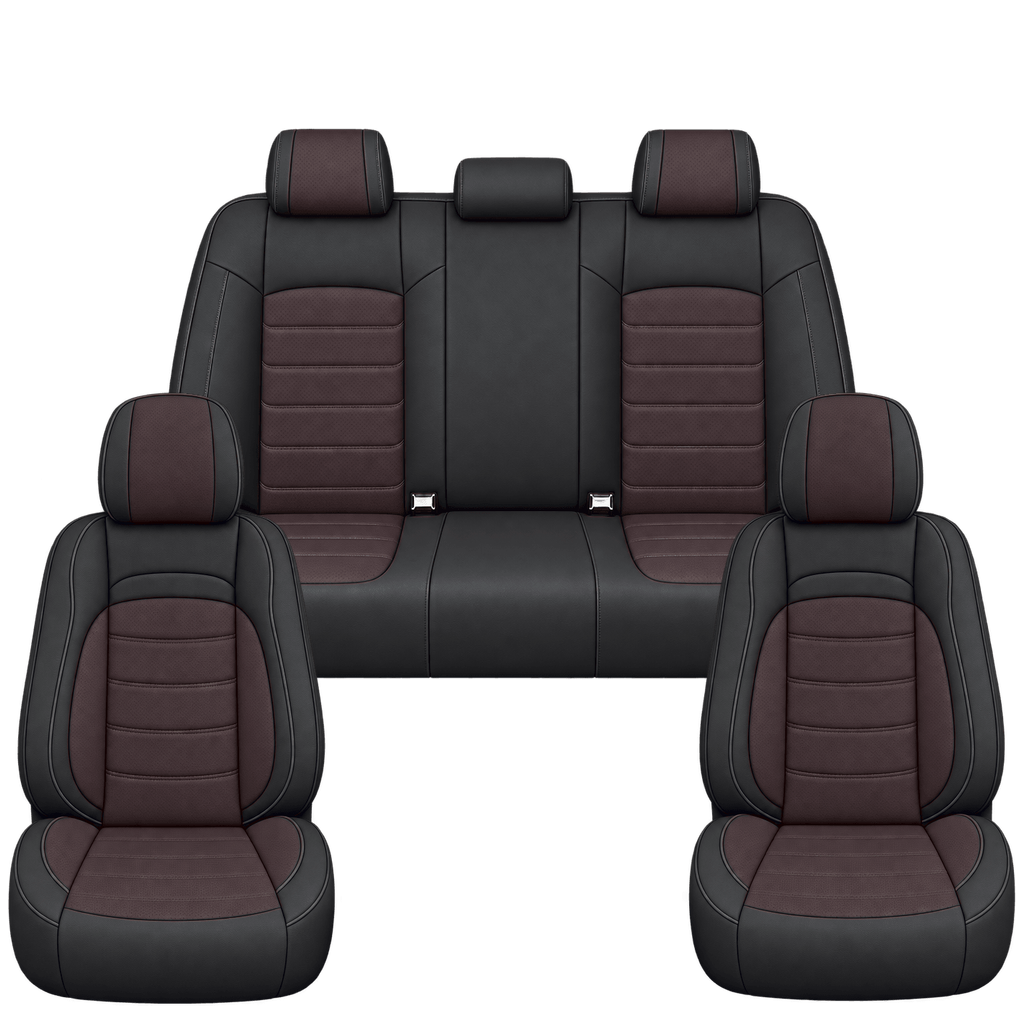 Black & Dark Mocha Basic custom seat covers, full set