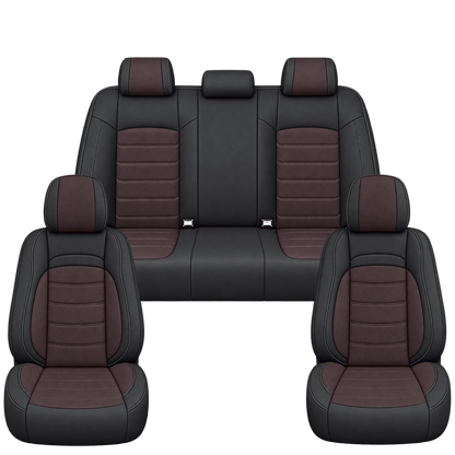 Black & Dark Mocha Basic custom seat covers, full set