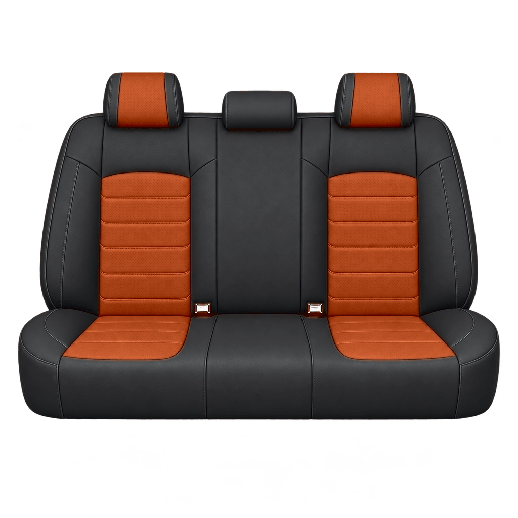 Black & Dark Orange Basic custom seat covers, backs