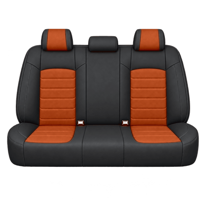 Black & Dark Orange Basic custom seat covers, backs