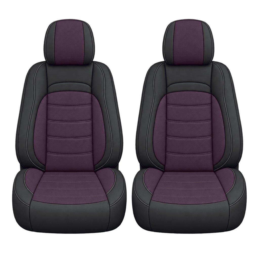 Black & Dark Purple Basic custom seat covers, fronts