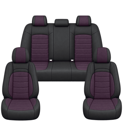Black & Dark Purple Basic custom seat covers, full set