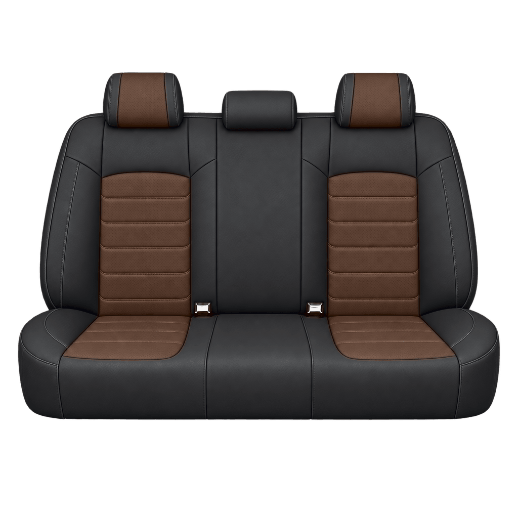 Black & Dark Saddle Brown Basic custom seat covers, backs