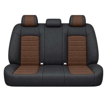 Black & Dark Saddle Brown Basic custom seat covers, backs