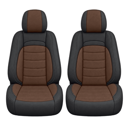 Black & Dark Saddle Brown Basic custom seat covers, fronts