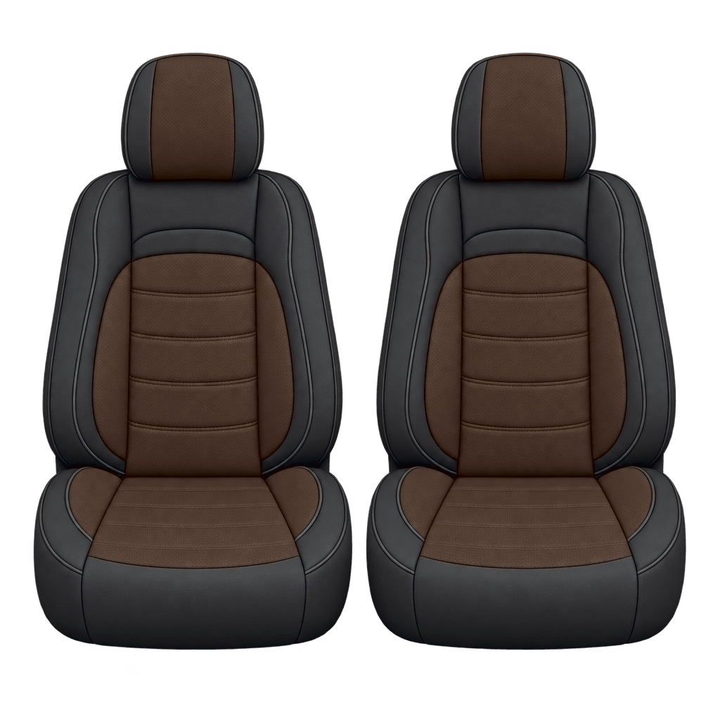 Black & Espresso Brown Basic custom seat covers, fronts