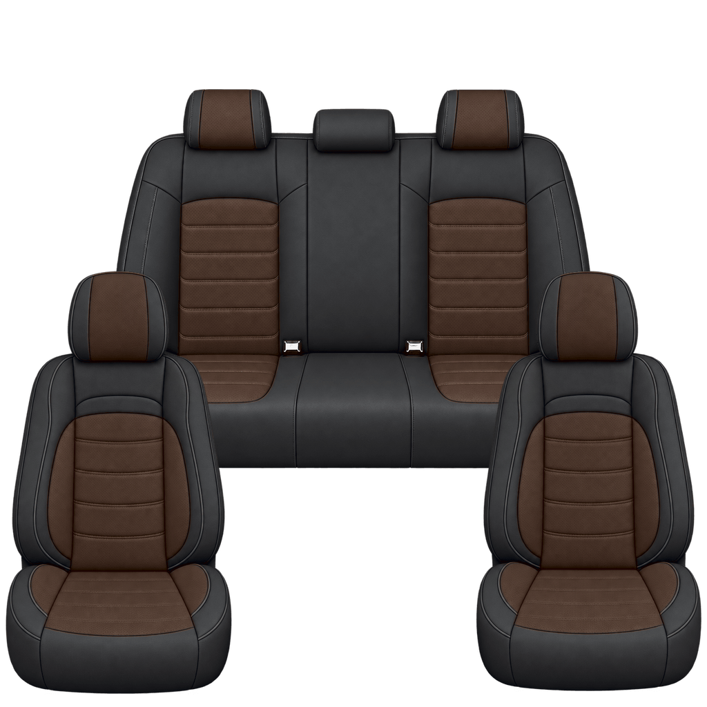 Black & Espresso Brown Basic custom seat covers, full set