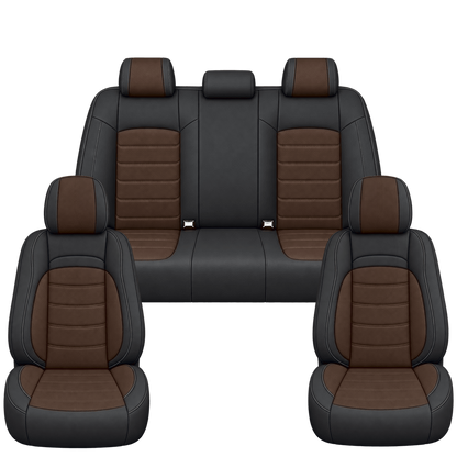 Black & Espresso Brown Basic custom seat covers, full set
