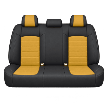 Black & Golden Yellow Basic custom seat covers, backs