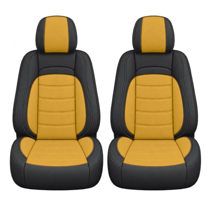 Black & Golden Yellow Basic custom seat covers, fronts
