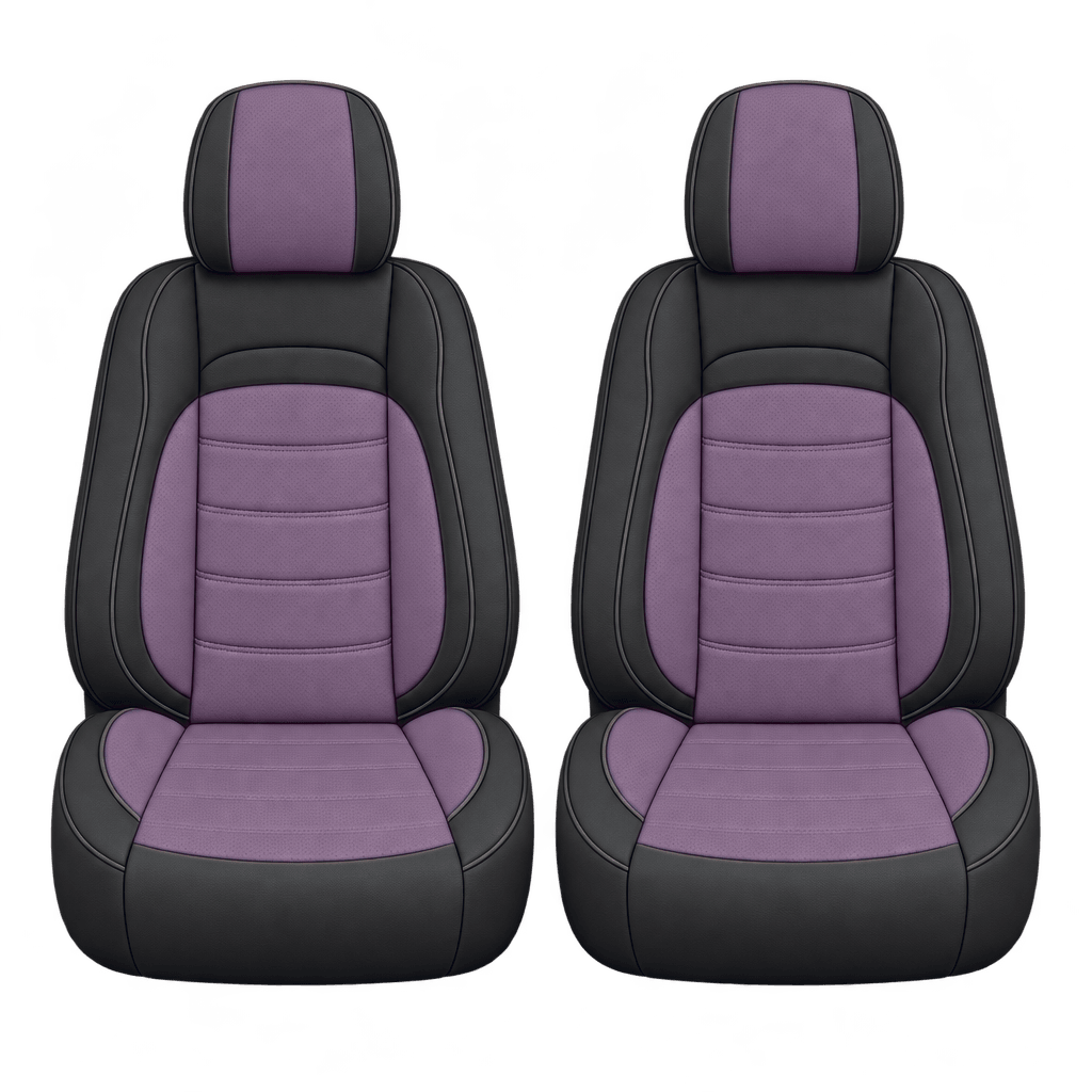 Black & Lavender Basic custom seat covers, fronts
