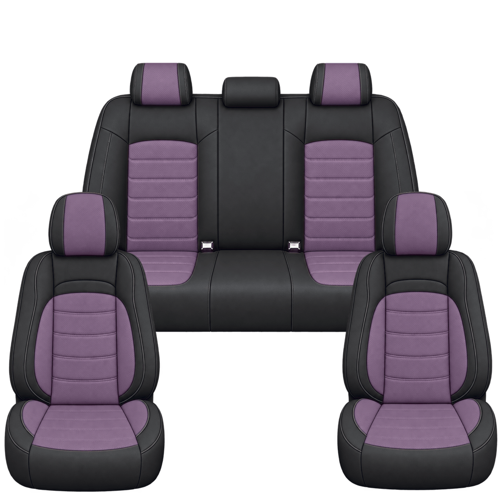 Black & Lavender Basic custom seat covers, full set
