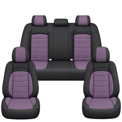 Black & Lavender Basic custom seat covers, full set
