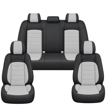 Black & Light Grey Basic custom seat covers, full set