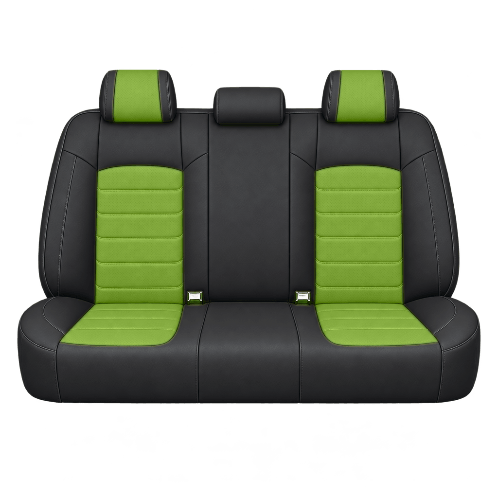 Black & Lime Green Basic custom seat covers, backs