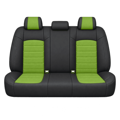 Black & Lime Green Basic custom seat covers, backs
