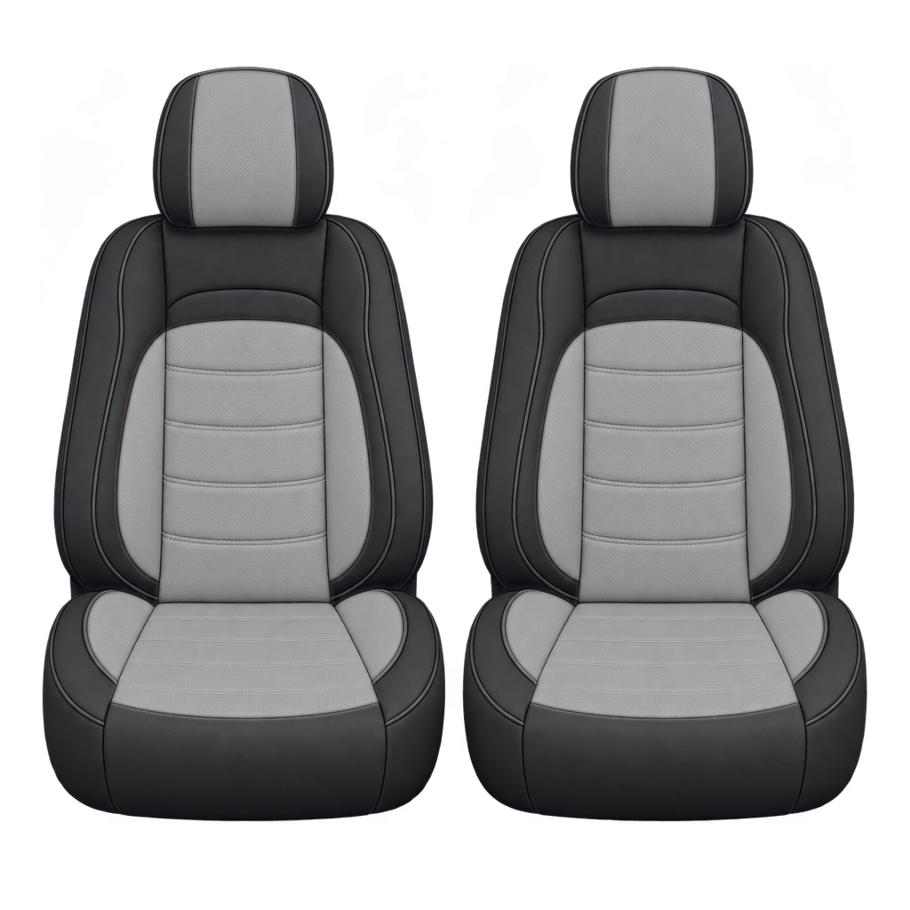 Black & Mid Grey Basic custom seat covers, fronts