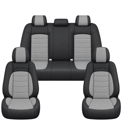 Black & Mid Grey Basic custom seat covers, full set