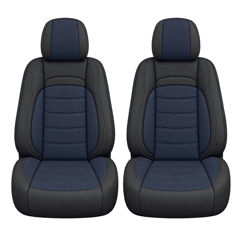 Black & Midnight Blue Basic custom seat covers, fronts